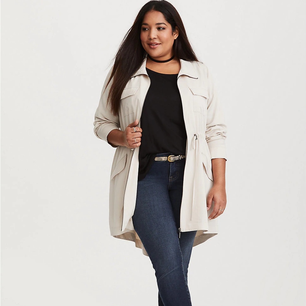 Torrid Tan lightweight Twill Anorack Jacket NWT - Picture 3 of 8